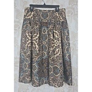 VTG Banana Republic 100% Silk Floral Skirt Women's Sz 0 Midi Lined Paisley Boho